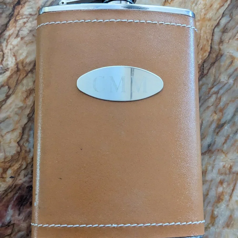 Leather Flask Stainless Steel hip